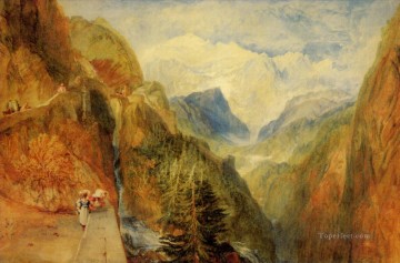 Turner Painting - Mont Blanc desde Fort Roch Val d'Aosta Romántico Turner